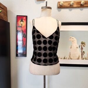 Black Polkadot Transparent Croptop